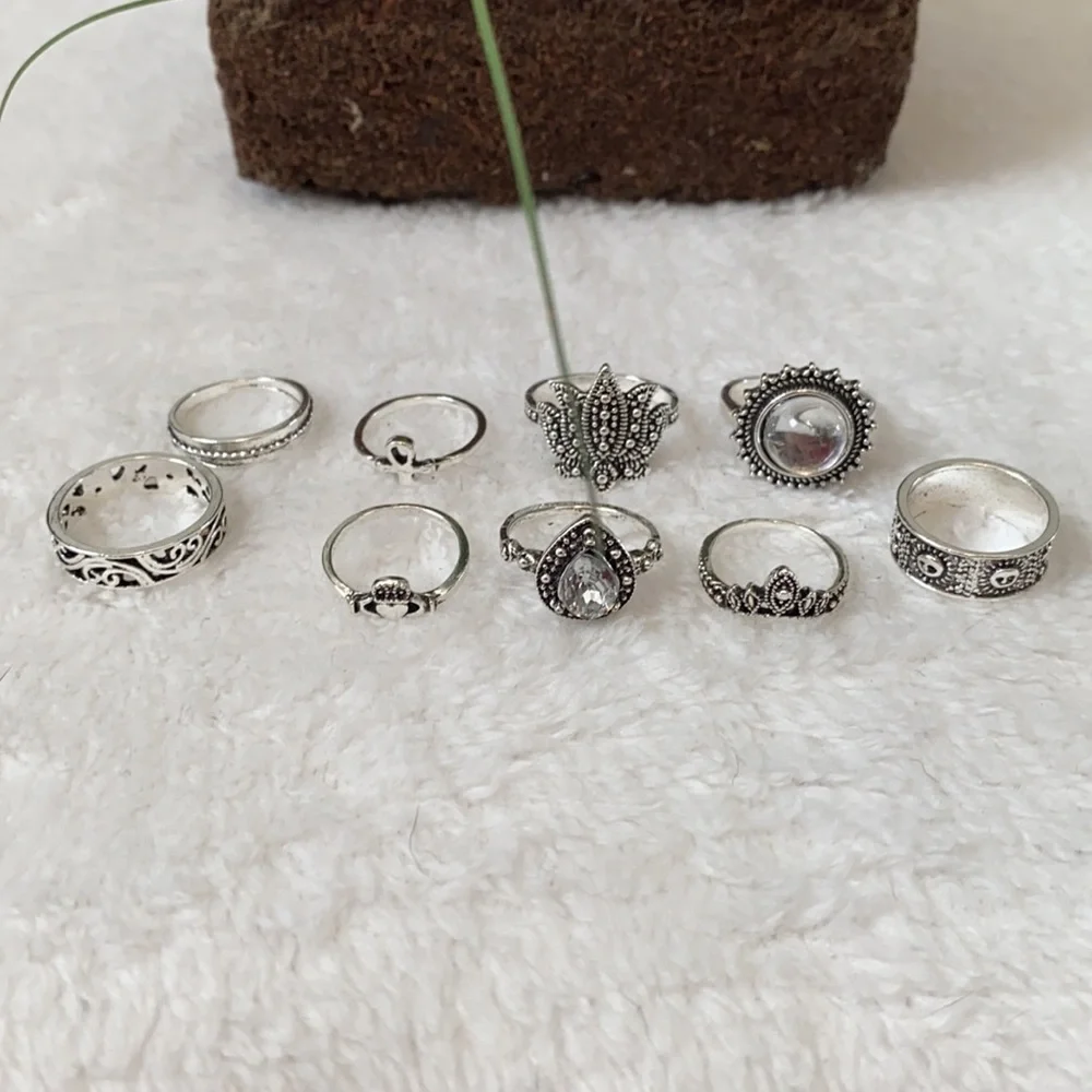 🆕NIP: Knuckle Ring Set- BOHO/SOHO Stainless Steel 10 pcs